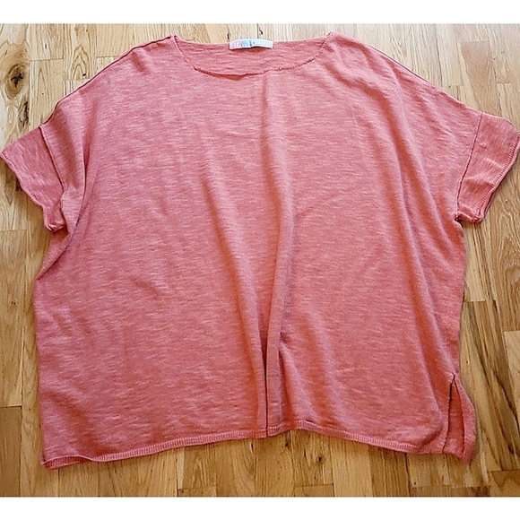 Free People Beach Oversized Boxy Fit Tee Size Medium Coral - Picture 2 of 9